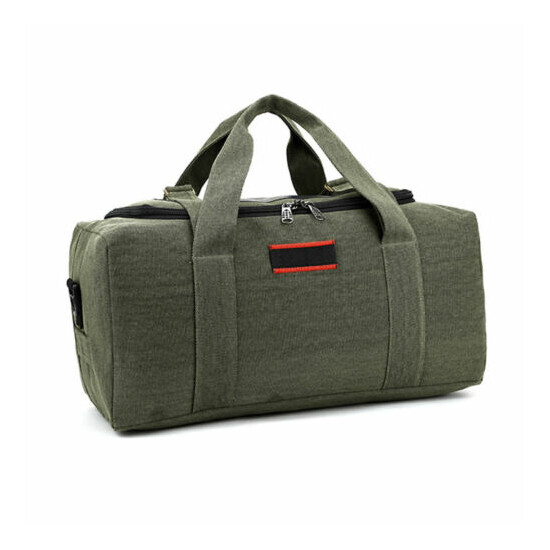 55L/75L Travel Canvas Duffle Bag Sports Gym Shoulder Bag Carry on Luggage f/ Men image {2}