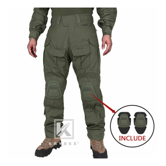KRYDEX Tactical G3 Combat Trousers Army Pants w/ Knee Pads Ranger Green 30 - 40W image {1}