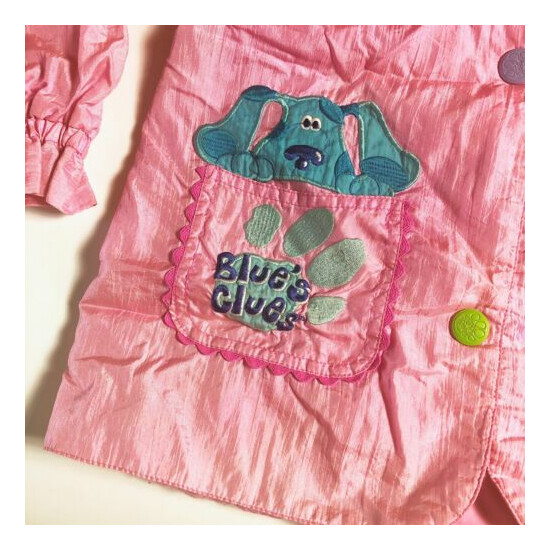 Vintage 90s Blues Clues Jacket Girls Size 6x 6 Viacom 1999 Pink Snap Button Cute image {3}