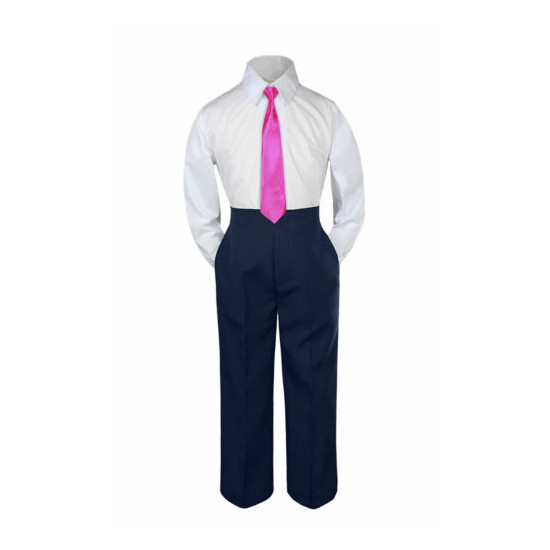 3pc Fuchsia Tie Shirt Suit for Baby Boy Toddler Kid Pants Color by Selection image {4}
