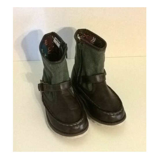 boots size 9 carters girls brown green side zip buckle booties image {2}