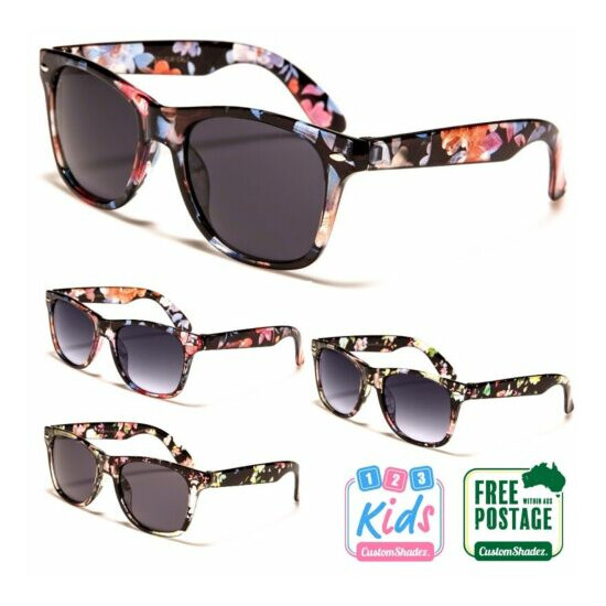 Kids / Children's Sunglasses - Floral Printed Frame 6-12 Years old Girls / Boys image {1}