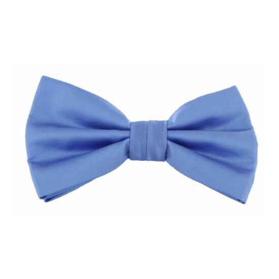Light Blue Bow Tie, Pin Dot Pocket Square & Cufflink Gift Set image {3}
