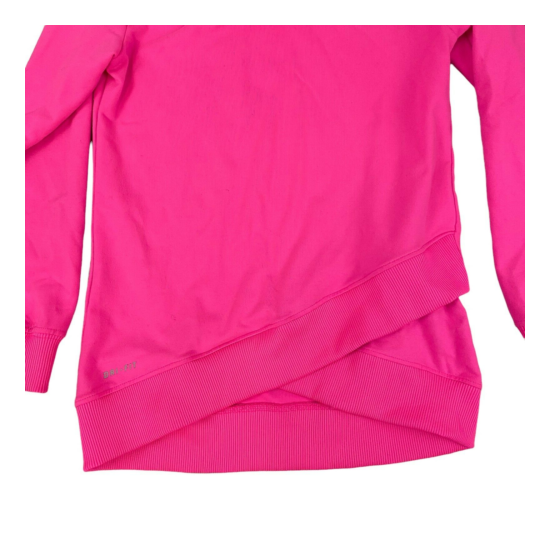 Nike Girls Bright Pink Longsleeve Layered Pullover Dri Fit Shirt Sweater Size 6 image {4}