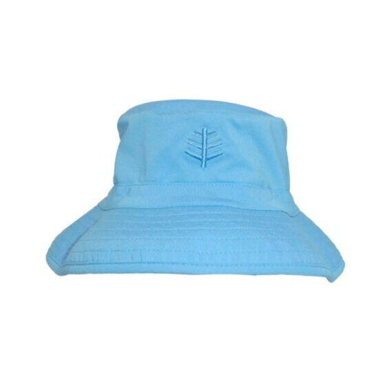 COOLIBAR UPF 50 BUCKET SUN HAT Chin Strap in Turquoise Girl's Kids S/M image {1}