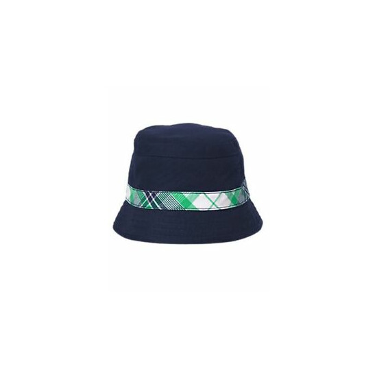 NWT Gymboree Backyard Explorer Plaid Stripe Bucket Hat Sun Hat Navy Boys 4T 5T image {1}