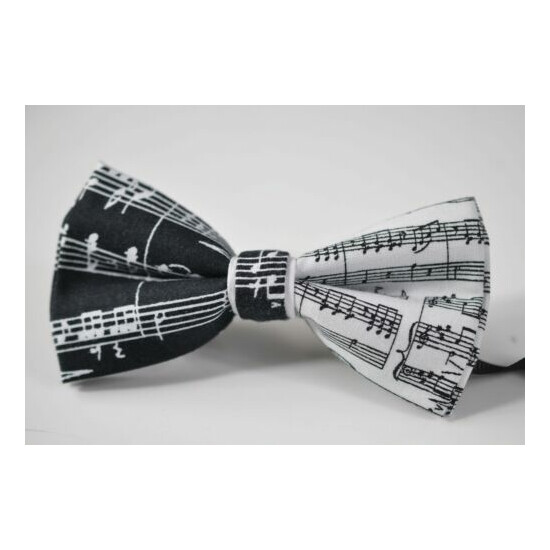 Sheet Music Notes Bow tie + Black White Suspenders for Men / Youth / Boy / Baby image {2}