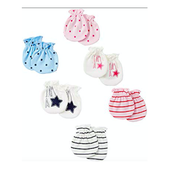 Baby mittens (6 pack) 0-6 months Newborn Infant Baby Girl Mittens Pink Blue  image {1}