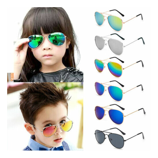 Unisex Kids Boys Girls Sunglasses Outdoor Classic Cool Anti-UV Retro Glasses New image {1}