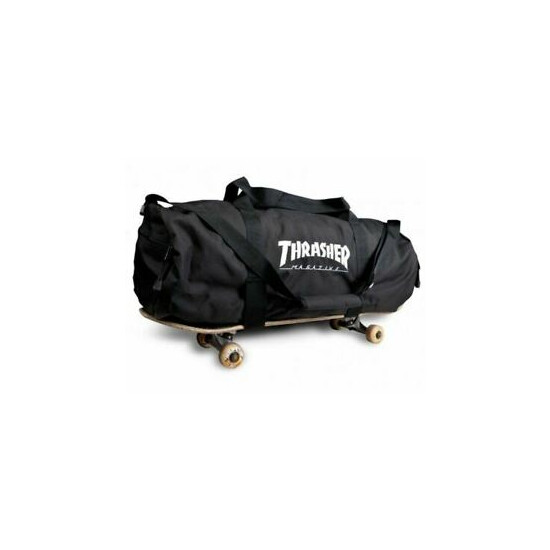 Thrasher Magazine SKATE BAG Skateboard Duffle Bag BLACK image {1}