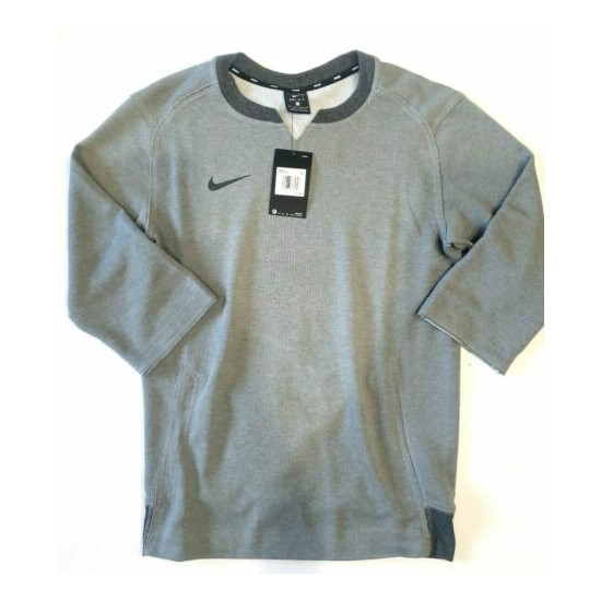 Nike Men's Flux 3/4 Crew Notch Neck Shirt Gray Size XS image {1}