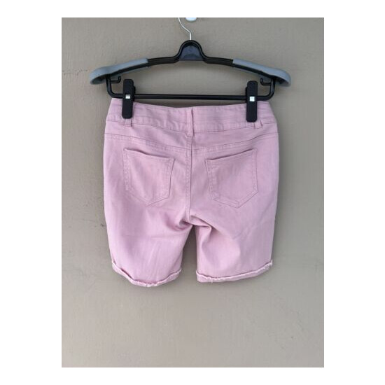 Imperial Star Girls Pink Denim Cotton Stretch Shorts Pockets Size 14 image {3}