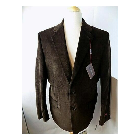 NEW ADOLFO Men's Corduroy Sport Coat Sz 44 R Brown Blazer 2 Button Jacket NWT image {1}
