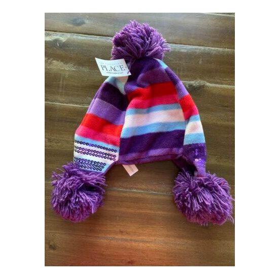 Children's Place Purple Striped Hat Size Large (8+ Years) Accessories Kids  image {1}