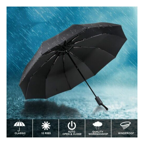 Automatic Umbrella Anti-UV Sun Rain Umbrella Windproof Teflon Folding Compact XL image {4}
