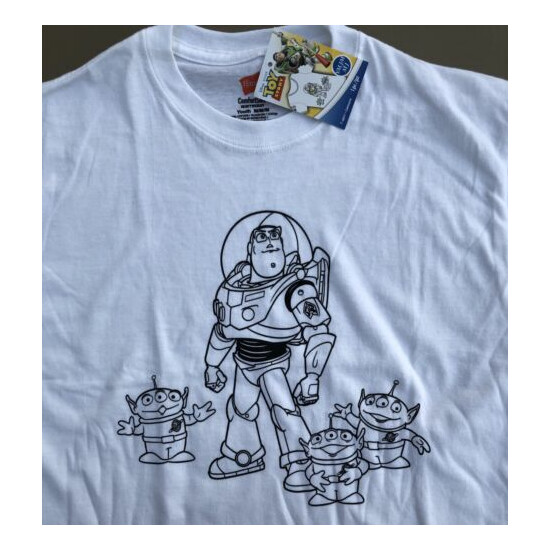 Boys Med. BUZZ LIGHTYEAR TOY STORY Simplicity Coloring T-Shirt & Fabric Paints image {2}