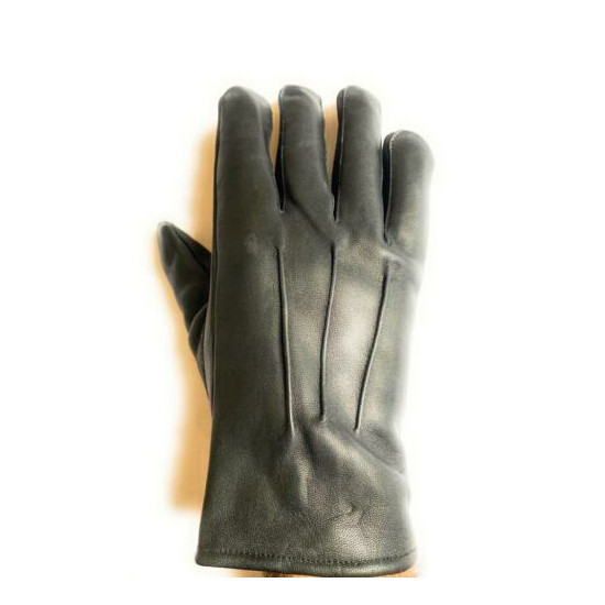 Men Winter Genuine Sheep Leather Dress Driving Glove with warm lining of Fleece image {4}