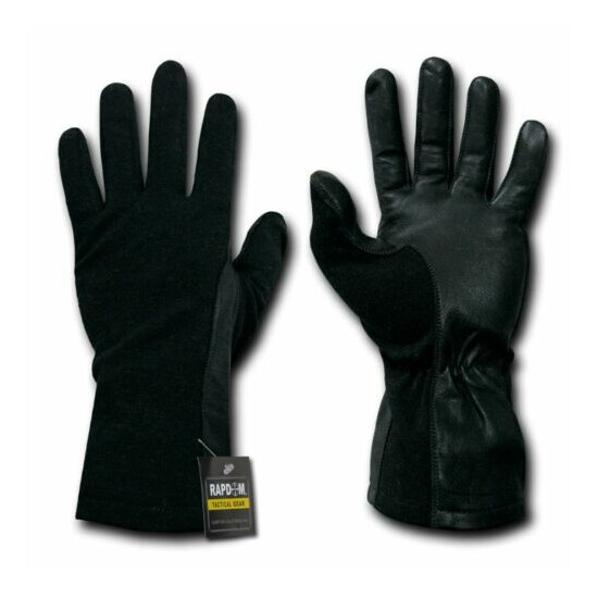 Rapid Dom Black 100% Dupont Nomex Heat, Flame, Flash Protection Pilot Gloves image {3}