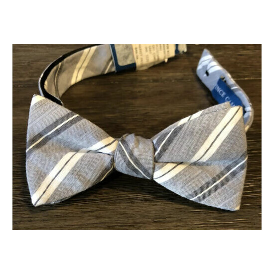 NEW Toddler Vince Camuto Bow Tie Plaid Grays White Adjustable image {2}