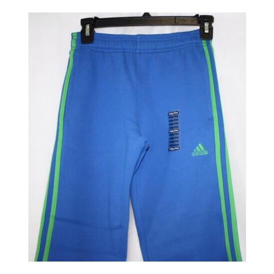 Girls Kids Youth Boys Adidas Fleece BX-R87K7 51 Blue Green Sweat Pants  image {1}