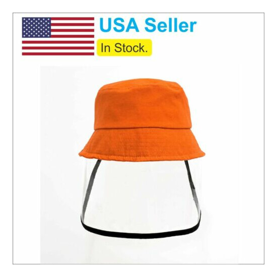 Back to School - Kids Protective Face Shield Hat with Clear Shield - Orange image {1}