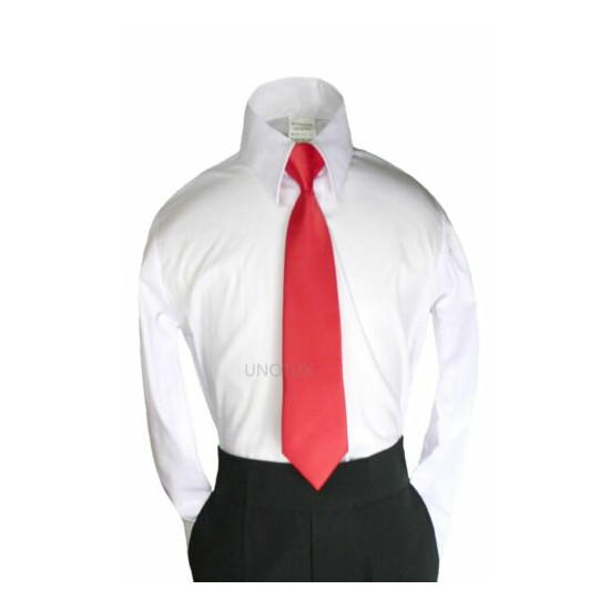 Satin Solid 23 Color Clip on Long tie Necktie for Boys Formal Tuxedo Suits S-20 image {4}