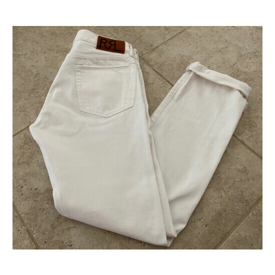RRL Double RL White Selvedge Denim Jeans 31x32 Polo Ralph Lauren Slim Fit EUC image {1}