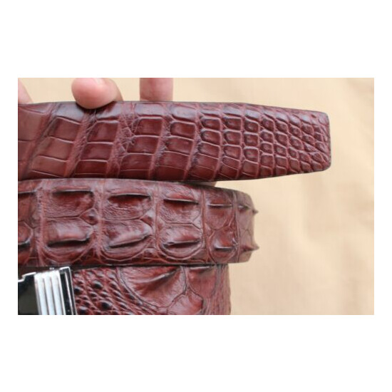 Luxury Brown Genuine Alligator, Crocodile Belt SKIN Leather Men's - W 1.5'' image {2}