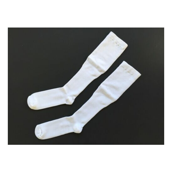 Compression Socks Calf Foot Knee Pain Relief Support Stockings White L/XL 3 Pair image {4}