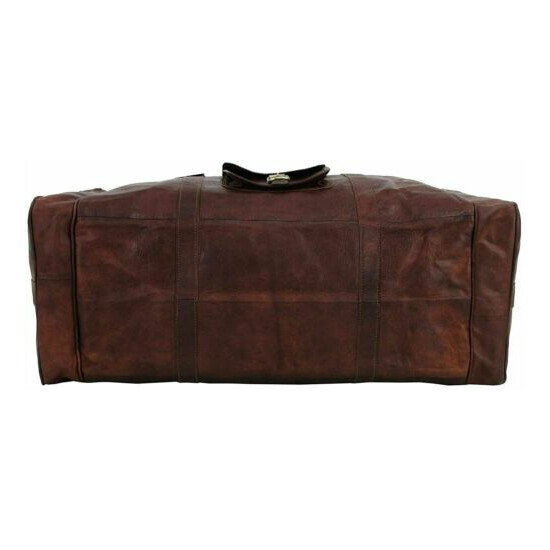 Handmade Top Bag Duffle Luggage Weekend Overnight Travel Bag GVB Men's Leather  image {4}