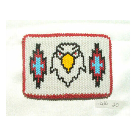 Belt Buckle Native American Beadwork EAGLE 3.5x2.5" New #20 image {1}