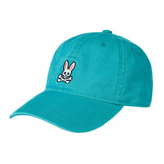 Psycho Bunny Men's Cotton Embroidered Strapback Sports Baseball Cap Hat image {2}