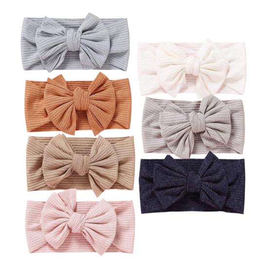 Baby Girl Headbands and Bows Classic Knot Nylon Headwrap Super Soft Stretchy Nyl image {1}