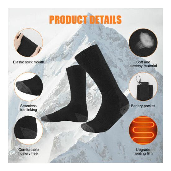 Rechargeable Heated Socks 4000mAh Battery Electric Socks Winter Foot Warmers USA image {4}