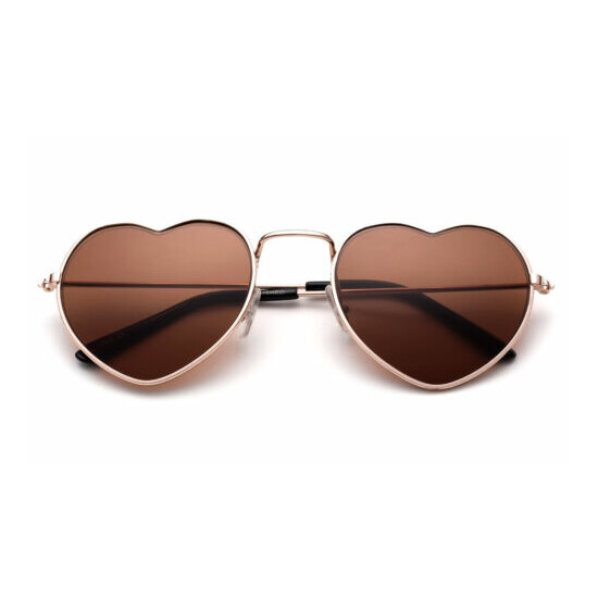 Kids Aviator Sunglasses Classic Youth Metal Frame Heart Shape Lead Free UV 100% image {4}