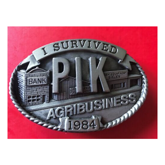 1984 Vintage PIK I Survived Agribusiness Limited Edition #327 Belt Buckle image {1}