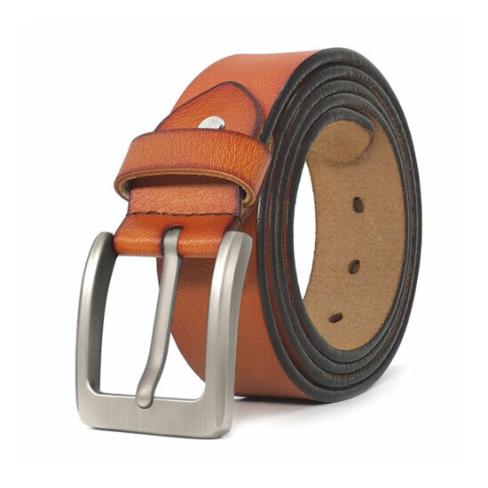 Big Tall Top Quality Designer Belt Mens Belt 100% Cow Leather Belt Size 30-60" image {2}