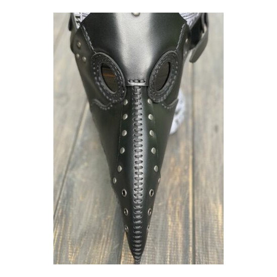 Plague Doctor Real Leather Mask - Halloween Party Mask - Plague Doctor Bird Mask image {4}