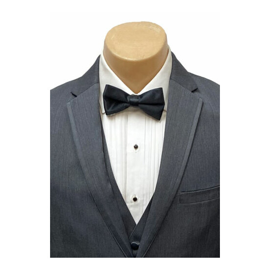 Men's Michael Kors Charcoal Grey Tuxedo with Flat Front Pants & Vest 43R 37W image {3}