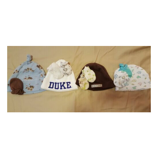 Newborn Matching Hats & Mittens Small Lot image {1}