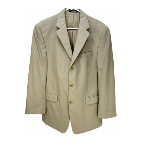 Calvin Klein Woolmark 100% Wool Beige Blazer Sport Coat Men’s Size 40R image {1}