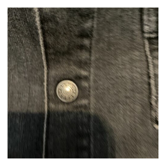 Guess Girls Size L Snap Button Denim Black Jacket image {4}