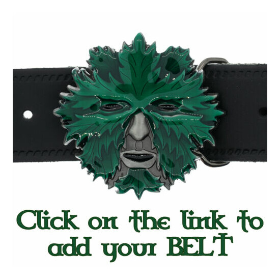 Green Man Belt Buckle Biker Celtic Spiritual Pagan Wicca Goth Woodland image {2}