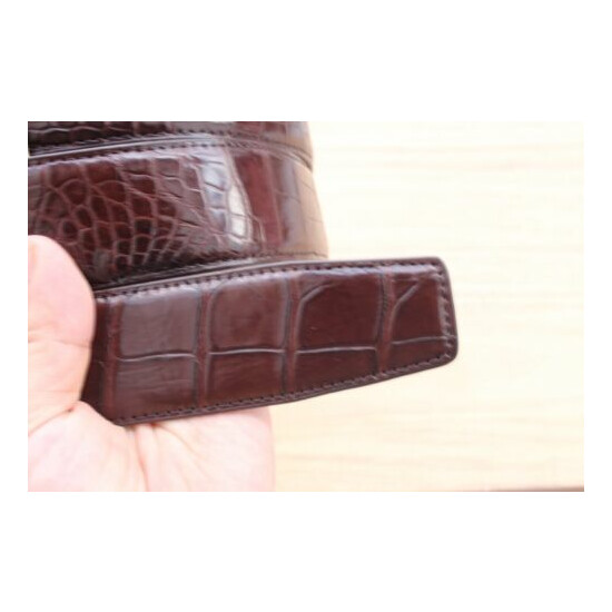 W 1.5" No Jointed - Brown Real Alligator Crocodile Leather Skin MEN'S Belt Thumb {4}