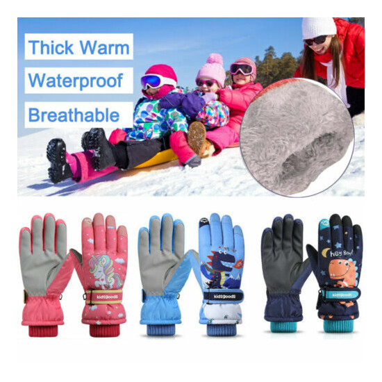 Winter Gloves for Kids Boy Girl Snow Windproof Mittens Outdoor Sports Ski Gloves image {1}