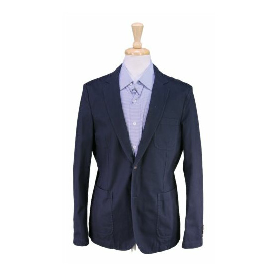 Bonobos Navy Blue Cotton Standard Fit 2B Unlined Patch Pocket Blazer Jacket~ M image {1}