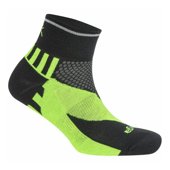 Balega Enduro Reflective Quarter Length Running Socks - Black/Neon Green image {4}