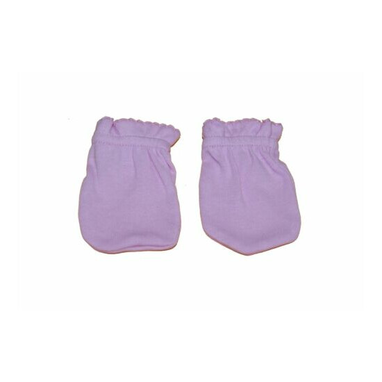 6 Pairs Newborn Baby/infant Anti-scratch Cotton Mittens Gloves---Pink image {2}