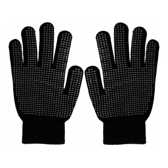 KIDS Magic Gloves Pair Winter Warm Girls Boys Stretch Black Soft Children Unisex image {1}