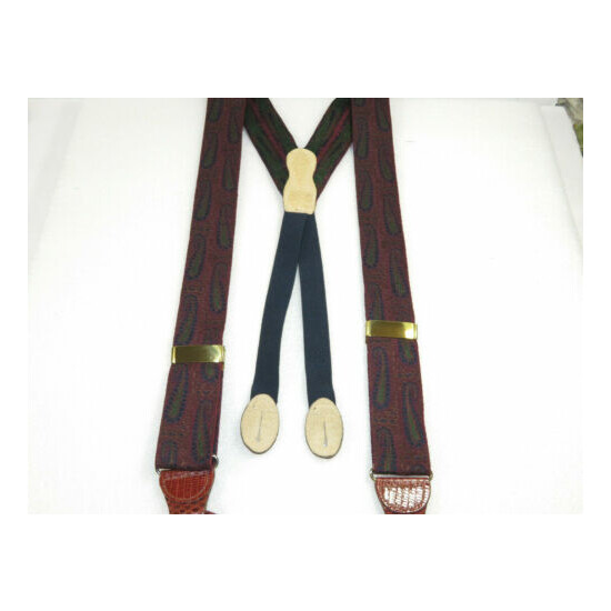 Rare! MARTIN DINGMAN Suspenders Braces,brass hardware paisley,logo $89 image {4}